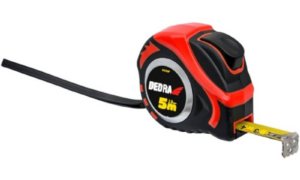 Miara 5m/19mm, czerwona, auto - blokada,  dwustronna taśma,(M591P)