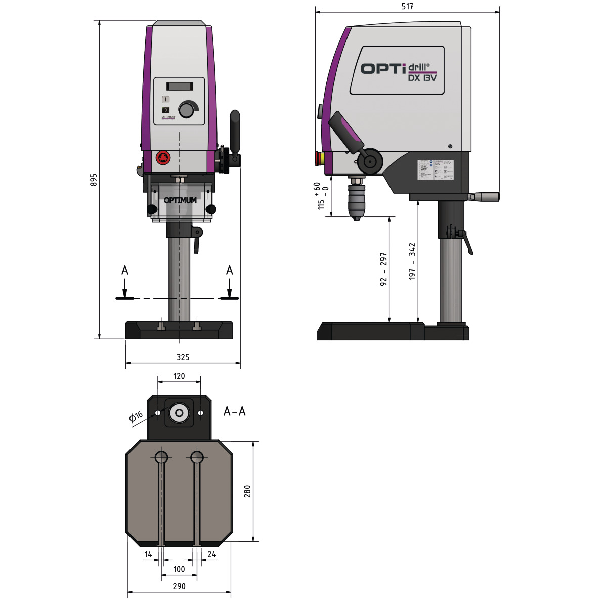 Wiertarka stołowa Optimum OPTIdrill DX 13V (3020150) - obrazek 6