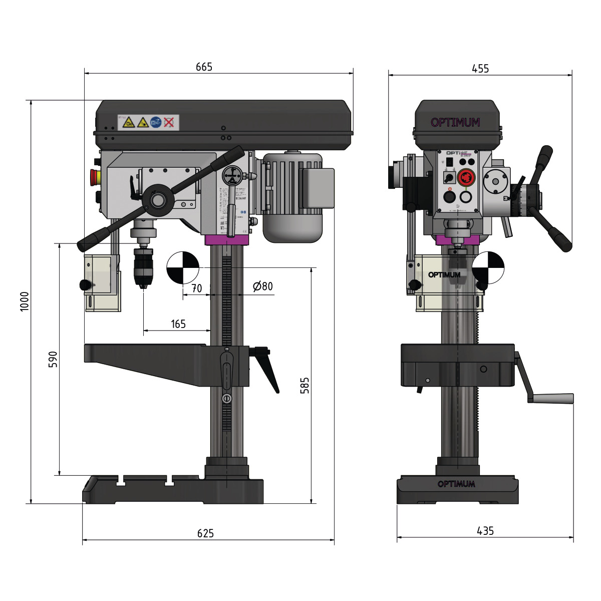 Wiertarka stołowa Optimum OPTIdrill DH 28FT (3020260) - obrazek 6