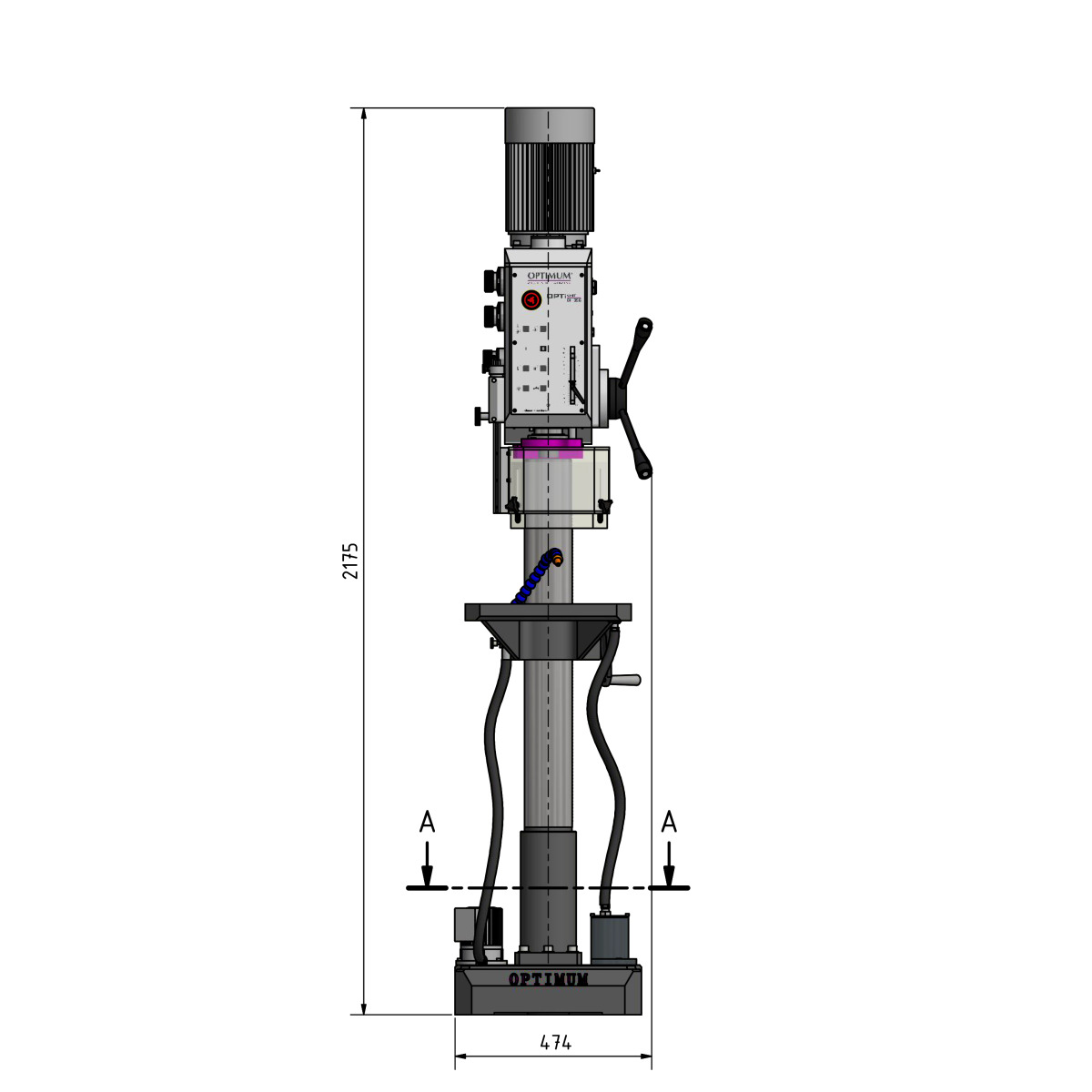 Wiertarka z przekładnią Optimum OPTIdrill DH 35G (3034250) - obrazek 3