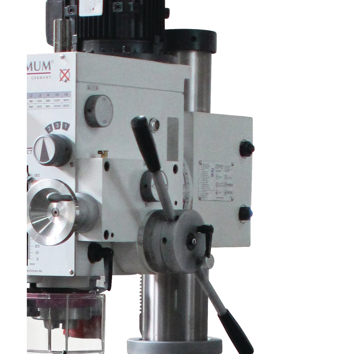 Wiertarka z przekładnią filarową i stołem poprzecznym Optimum OPTIdrill DH 40CTP (3034352) - obrazek 4