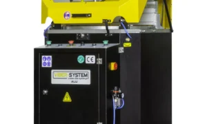 Półautomatyczna przecinarka tarczowa do cięcia profili PVC i aluminiowych Viber-System ALU 500 + stoły rolkowe 2 x 300cm