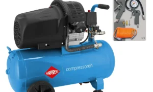 Kompresor dwutłokowy HL 425-50 + zestaw akcesoriów pneumatycznych (36888)