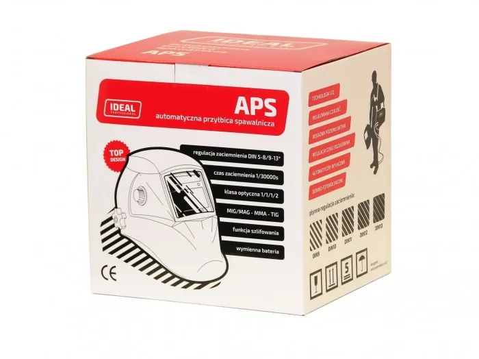 Przyłbica automatyczna IDEAL APS Pro 510G RED MATT TrueColour - obrazek 2