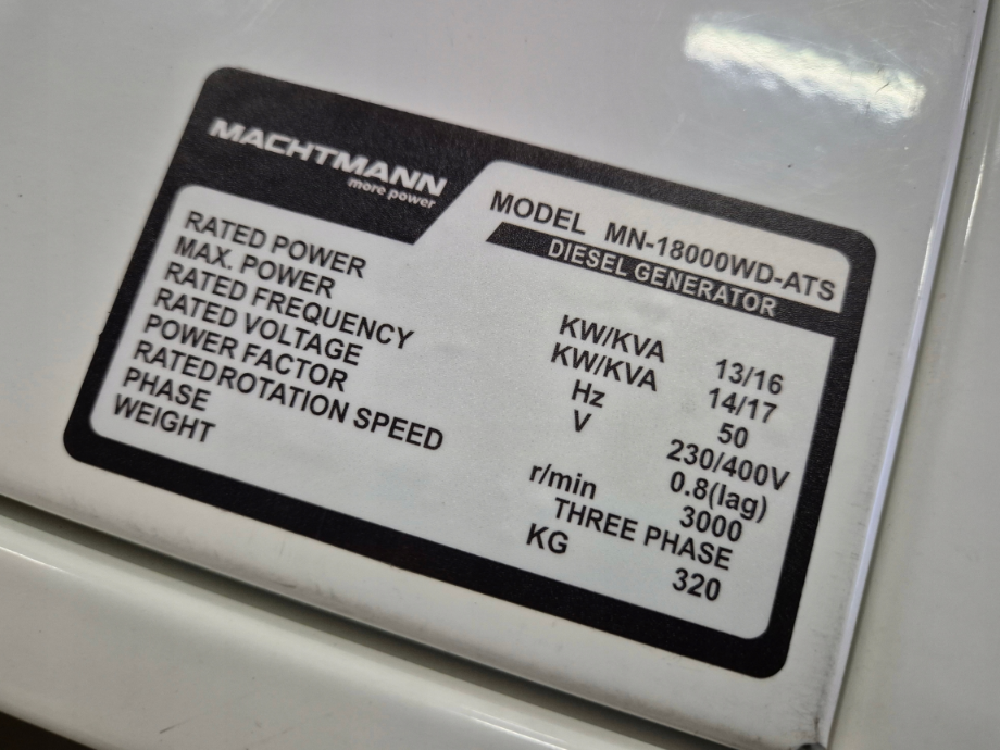 Agregat Prądotwórczy Diesel Machtmann 18000WD ATS 400V 18 kVA Trójfazowy (MN18000WD-ATS) - obrazek 6