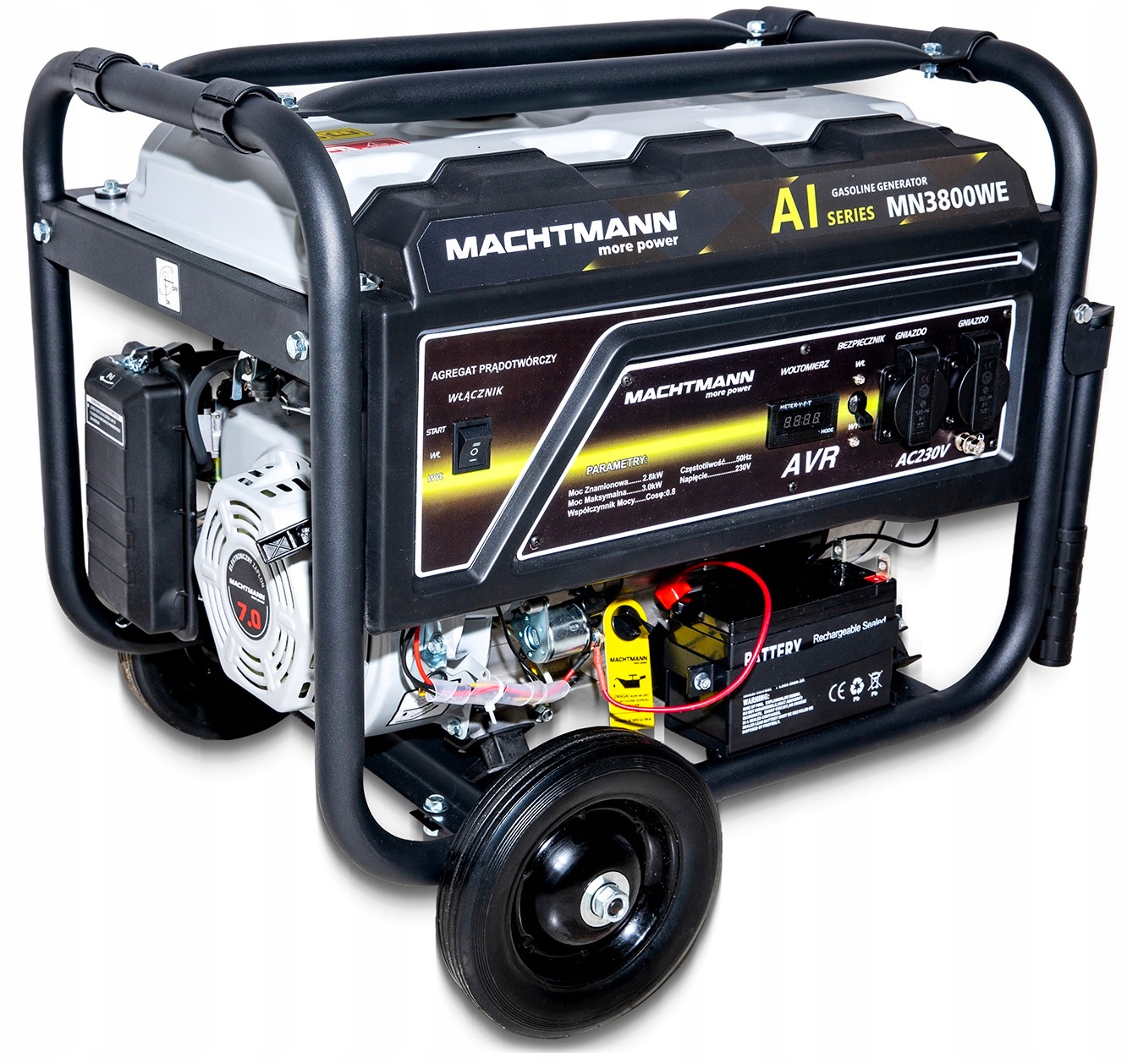AGREGAT PRĄDOTWÓRCZY GENERATOR 3000W MACHTMANN MN3800WE Maksymalna moc 3000 W