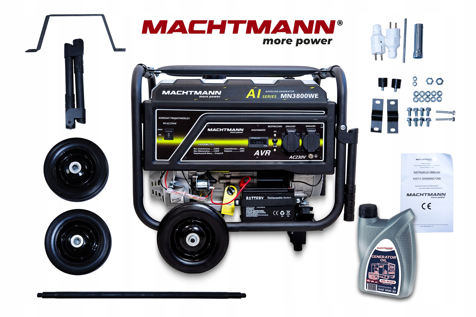 AGREGAT PRĄDOTWÓRCZY GENERATOR 3000W MACHTMANN MN3800WE