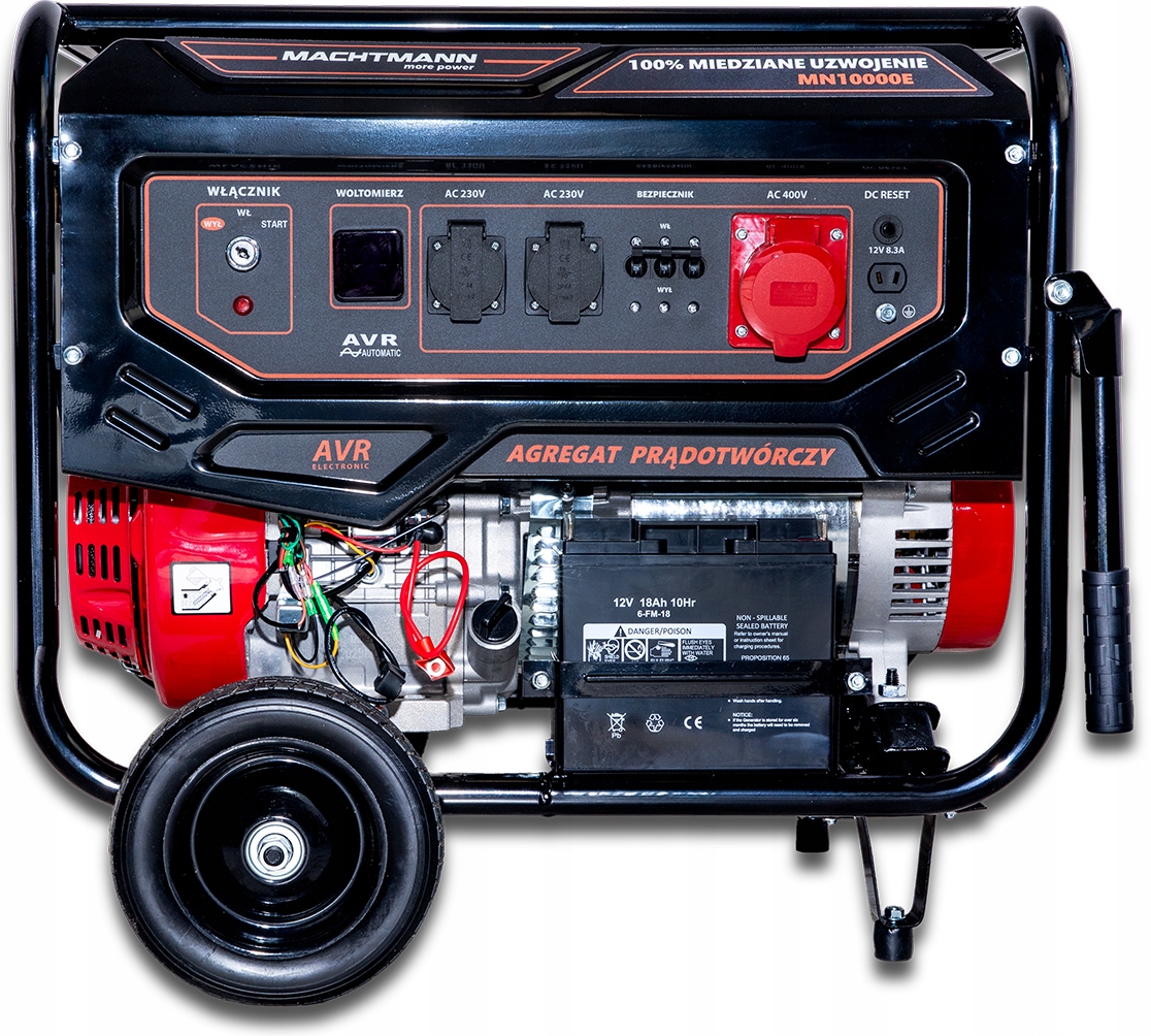 AGREGAT PRĄDOTWÓRCZY GENERATOR BENZYNA 10,0 kVA MACHTMANN MN10000E Stan opakowania oryginalne