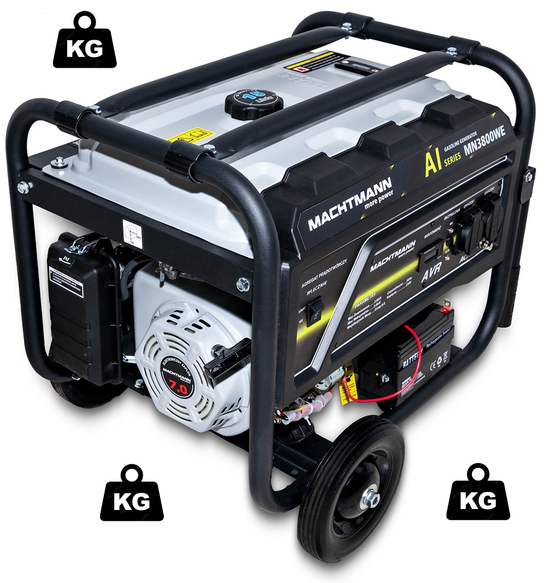 AGREGAT PRĄDOTWÓRCZY GENERATOR BENZYNA 3000W MACHTMANN MN3800W Typ agregatu jednofazowy