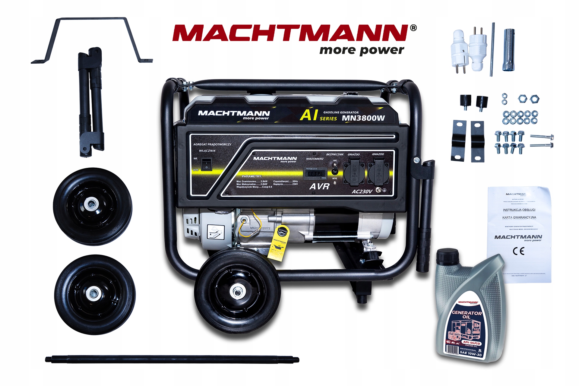 AGREGAT PRĄDOTWÓRCZY GENERATOR BENZYNA 3000W MACHTMANN MN3800W