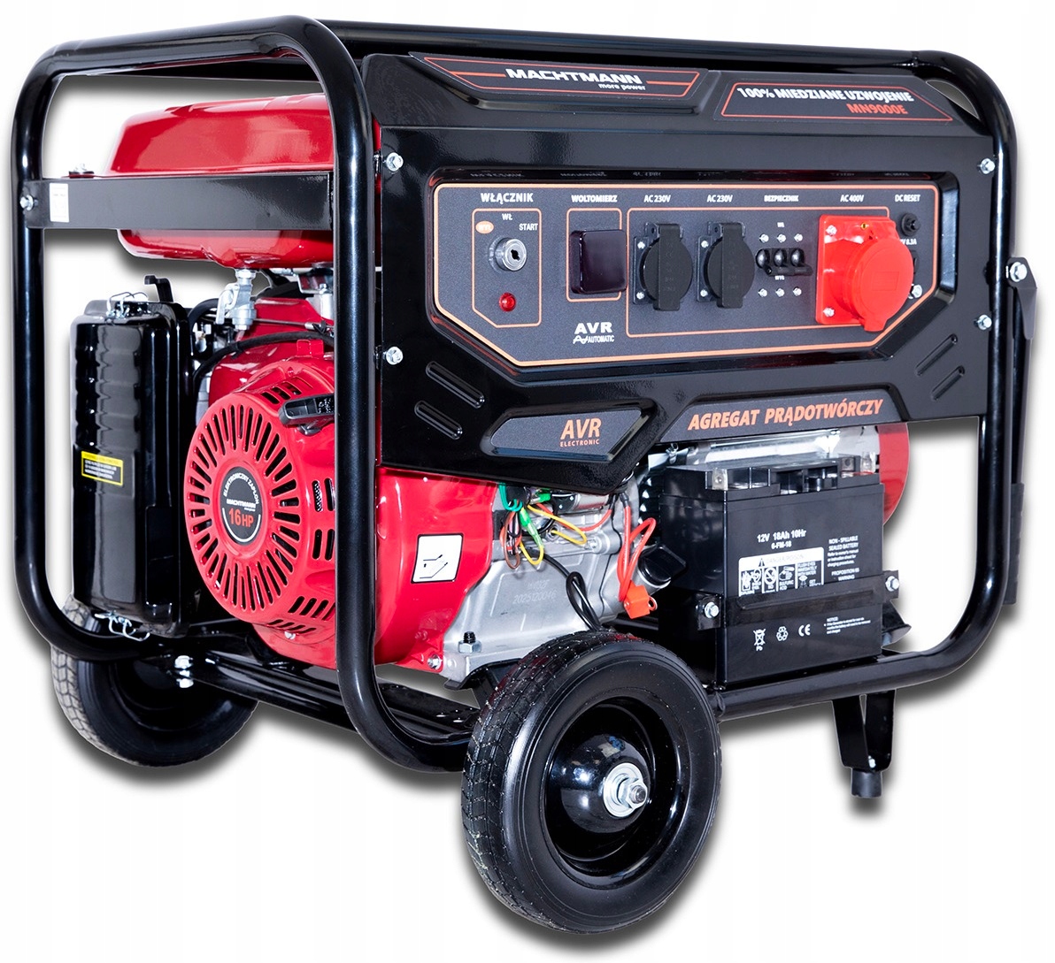 AGREGAT PRĄDOTWÓRCZY GENERATOR BENZYNA 9,4 kVA MACHTMANN MN9000E Kod producenta 9000E