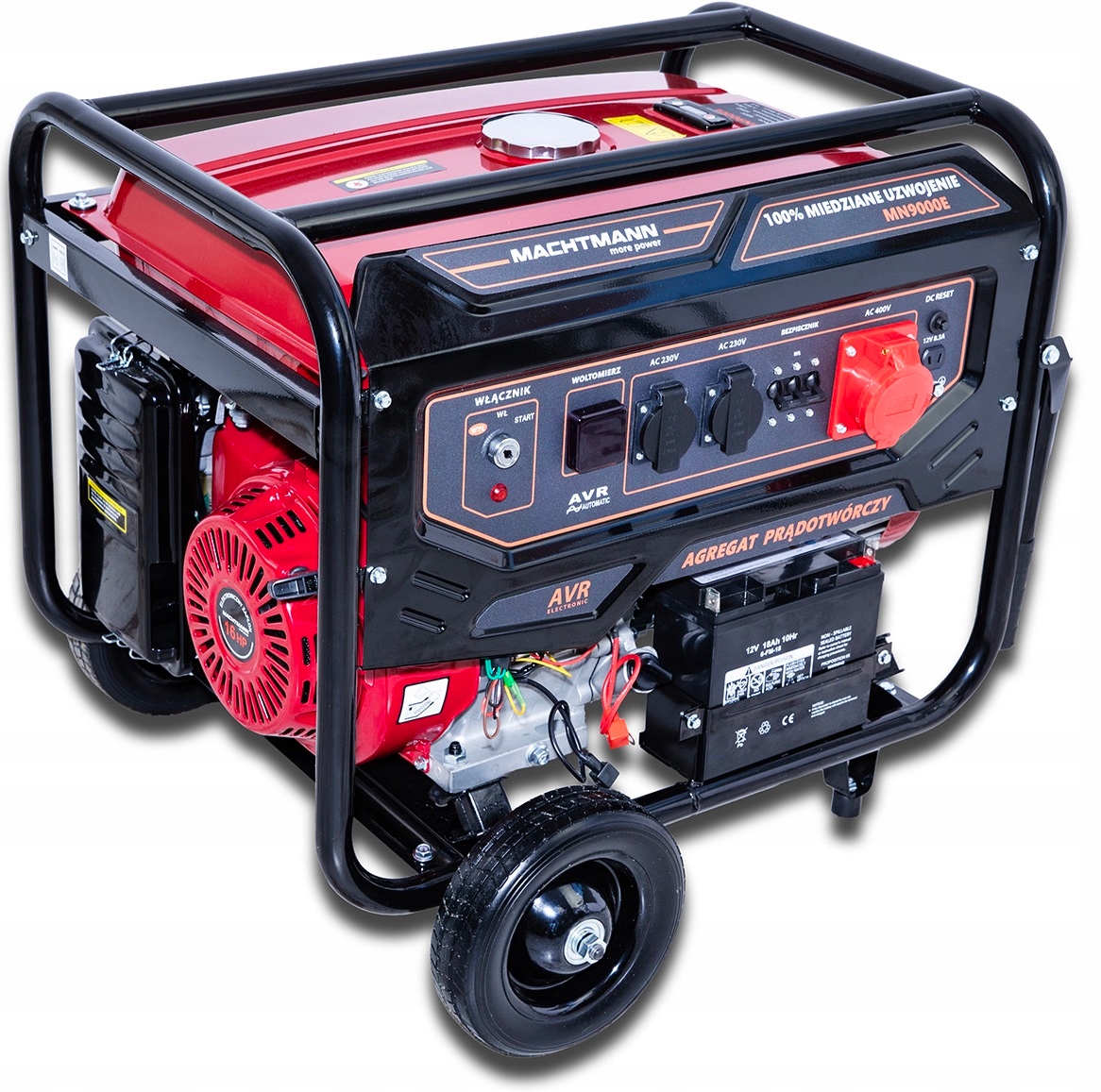 AGREGAT PRĄDOTWÓRCZY GENERATOR BENZYNA 9,4 kVA MACHTMANN MN9000E Stan opakowania oryginalne