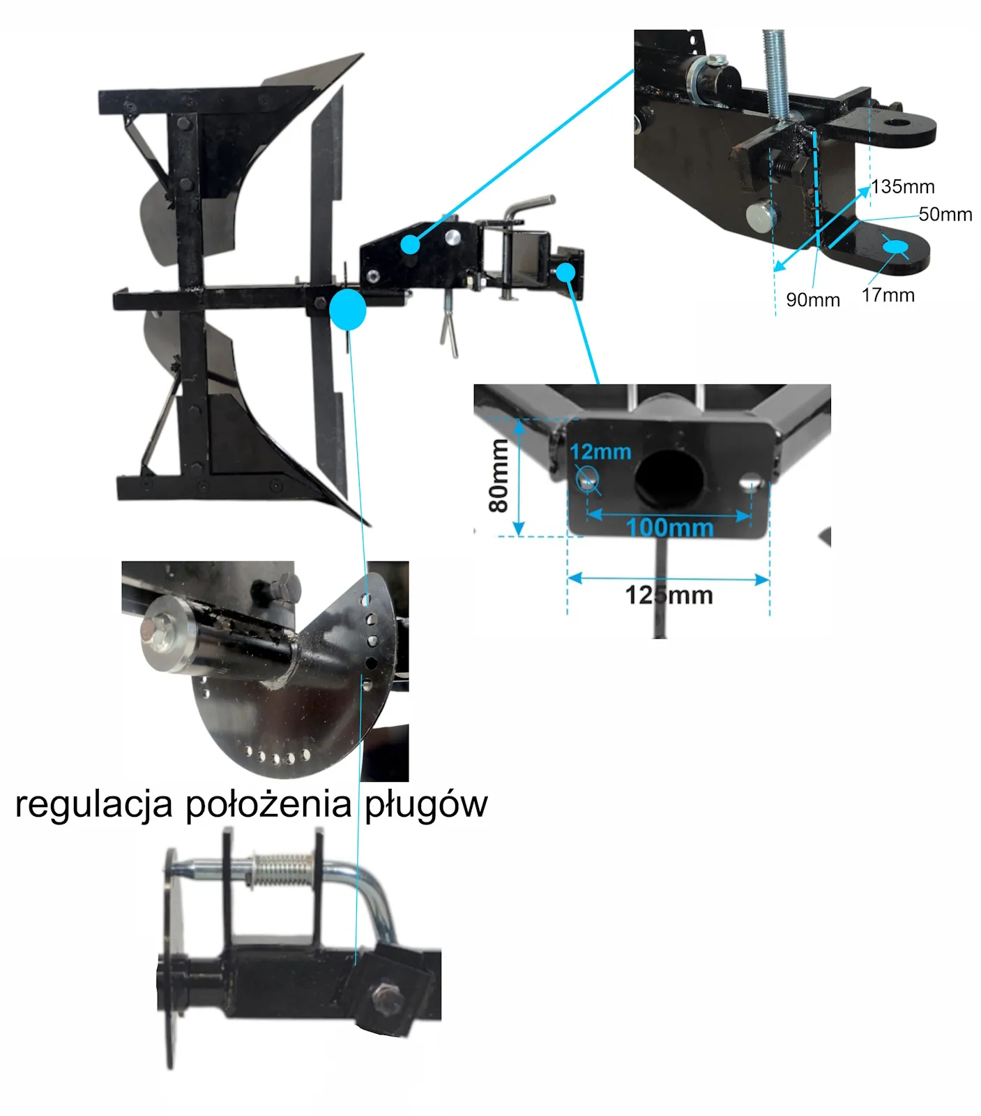 Pług obrotowy do traktora jednoosiowego MC370 (MC370-15) - obrazek 5