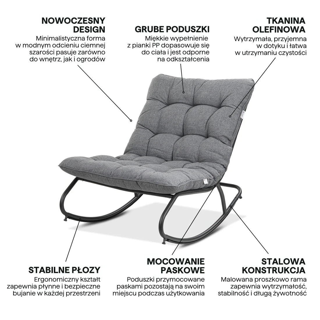 AGAVA FOTEL BUJANY DARK GREY (007081) - obrazek 4