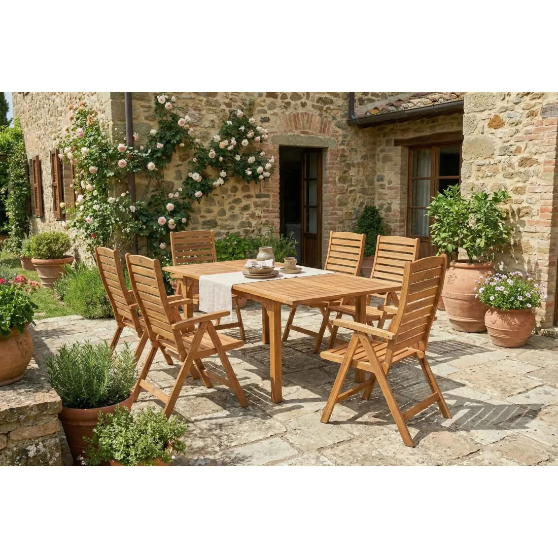 AKADIA DINING 210/6 ZESTAW ACACIA WOOD (009258) - obrazek 3
