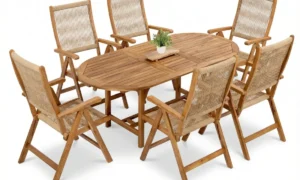 AKADIA ROPE DINING 190/6 ZESTAW ACACIA WOOD (009252)