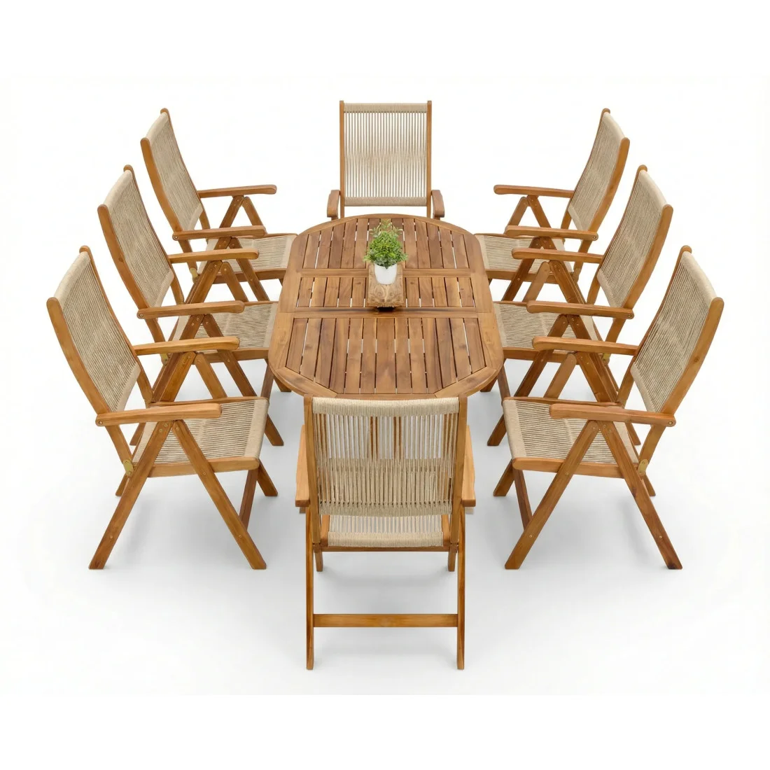 AKADIA ROPE DINING 190/8 ZESTAW ACACIA WOOD (009254) - obrazek 5
