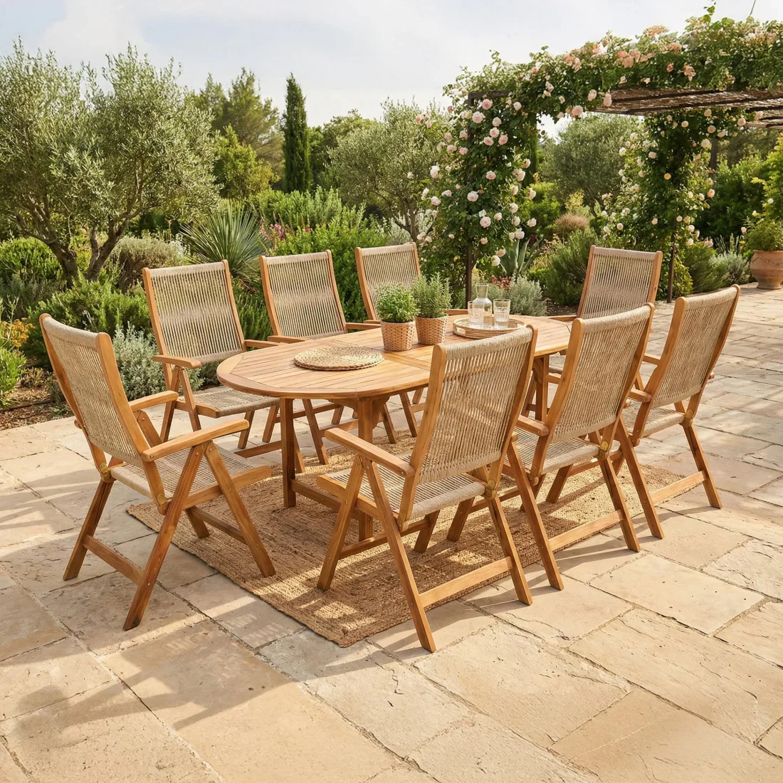 AKADIA ROPE DINING 190/8 ZESTAW ACACIA WOOD (009254) - obrazek 15