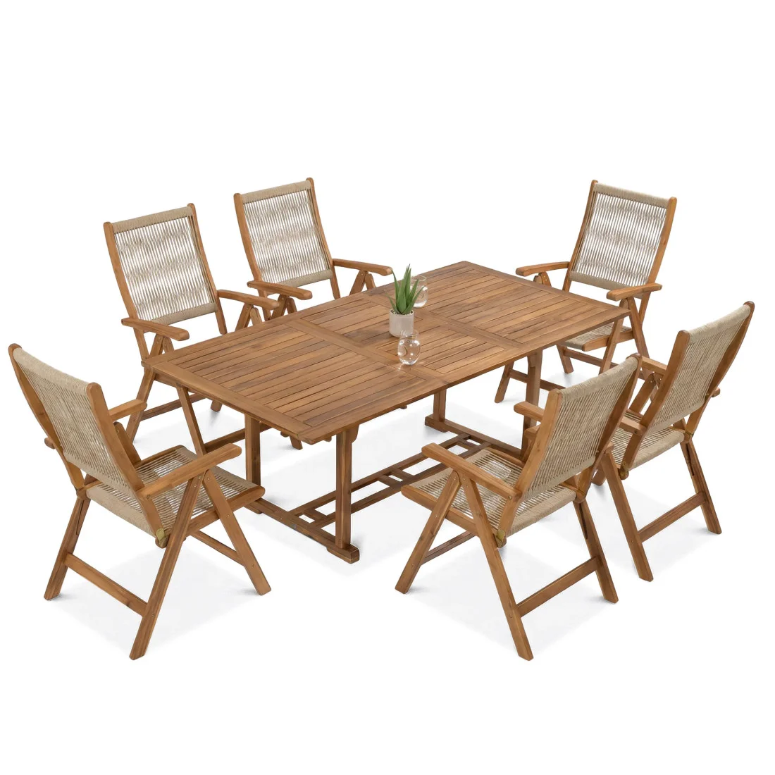 AKADIA ROPE DINING 200/6 ZESTAW ACACIA WOOD (009253) - obrazek 7