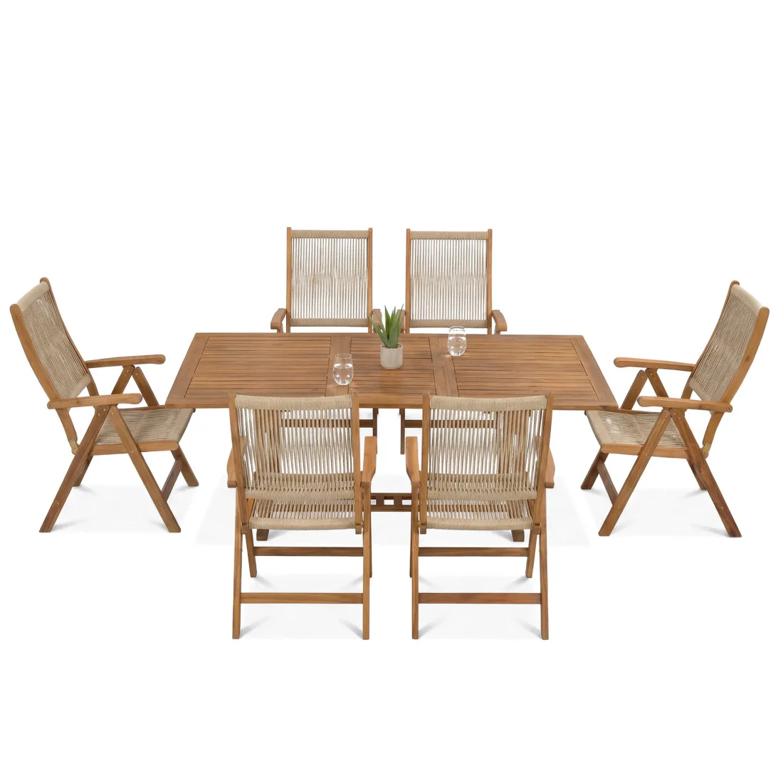 AKADIA ROPE DINING 200/6 ZESTAW ACACIA WOOD (009253) - obrazek 6