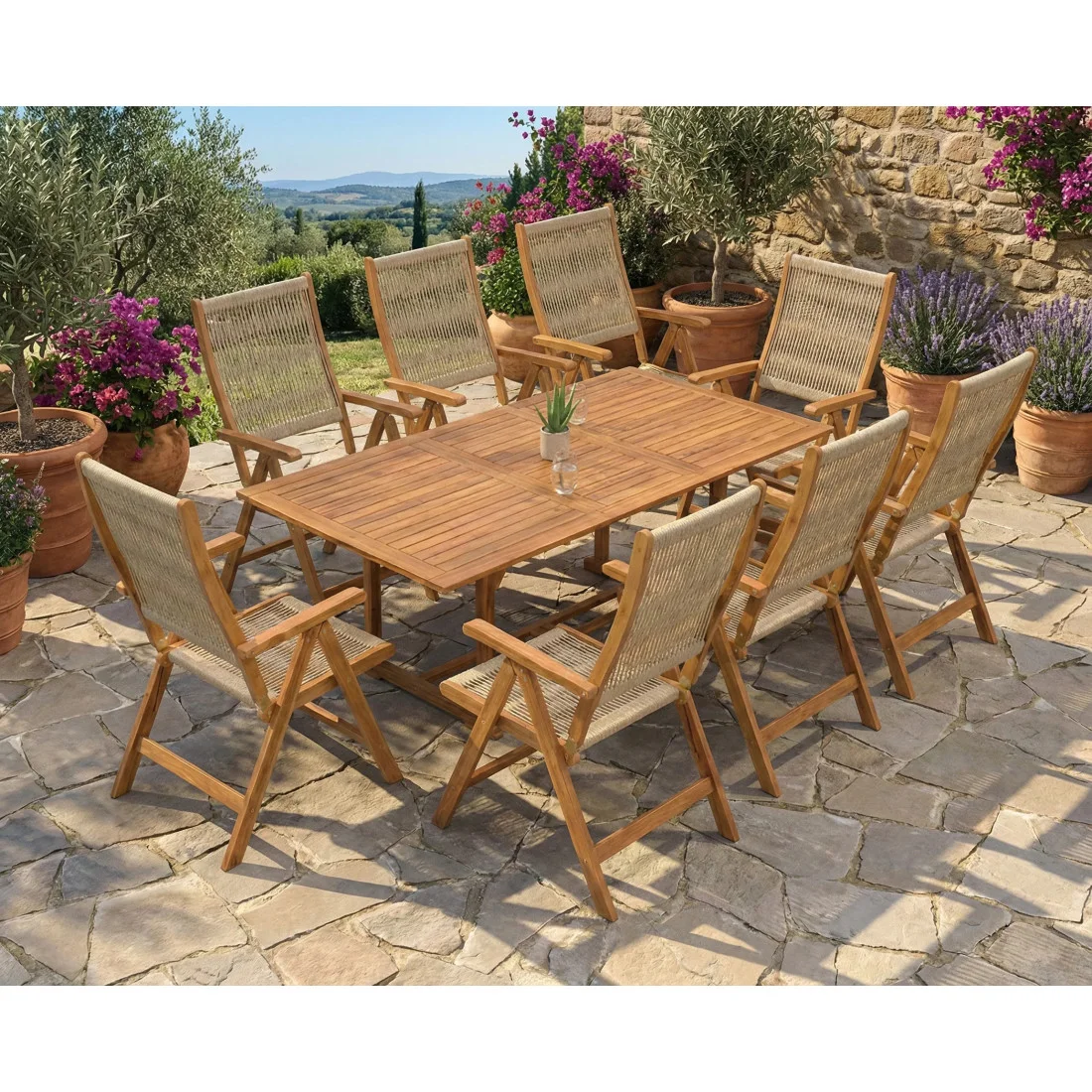 AKADIA ROPE DINING 200/8 ZESTAW ACACIA WOOD (009255) - obrazek 17