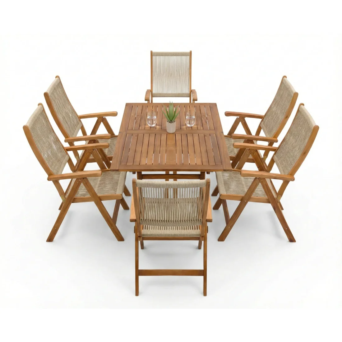 AKADIA ROPE DINING 200/8 ZESTAW ACACIA WOOD (009255) - obrazek 5