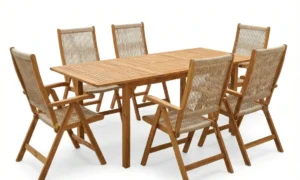 AKADIA ROPE DINING 210/6 ZESTAW ACACIA WOOD (009256)
