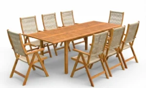 AKADIA ROPE DINING 210/8 ZESTAW ACACIA WOOD (009257)