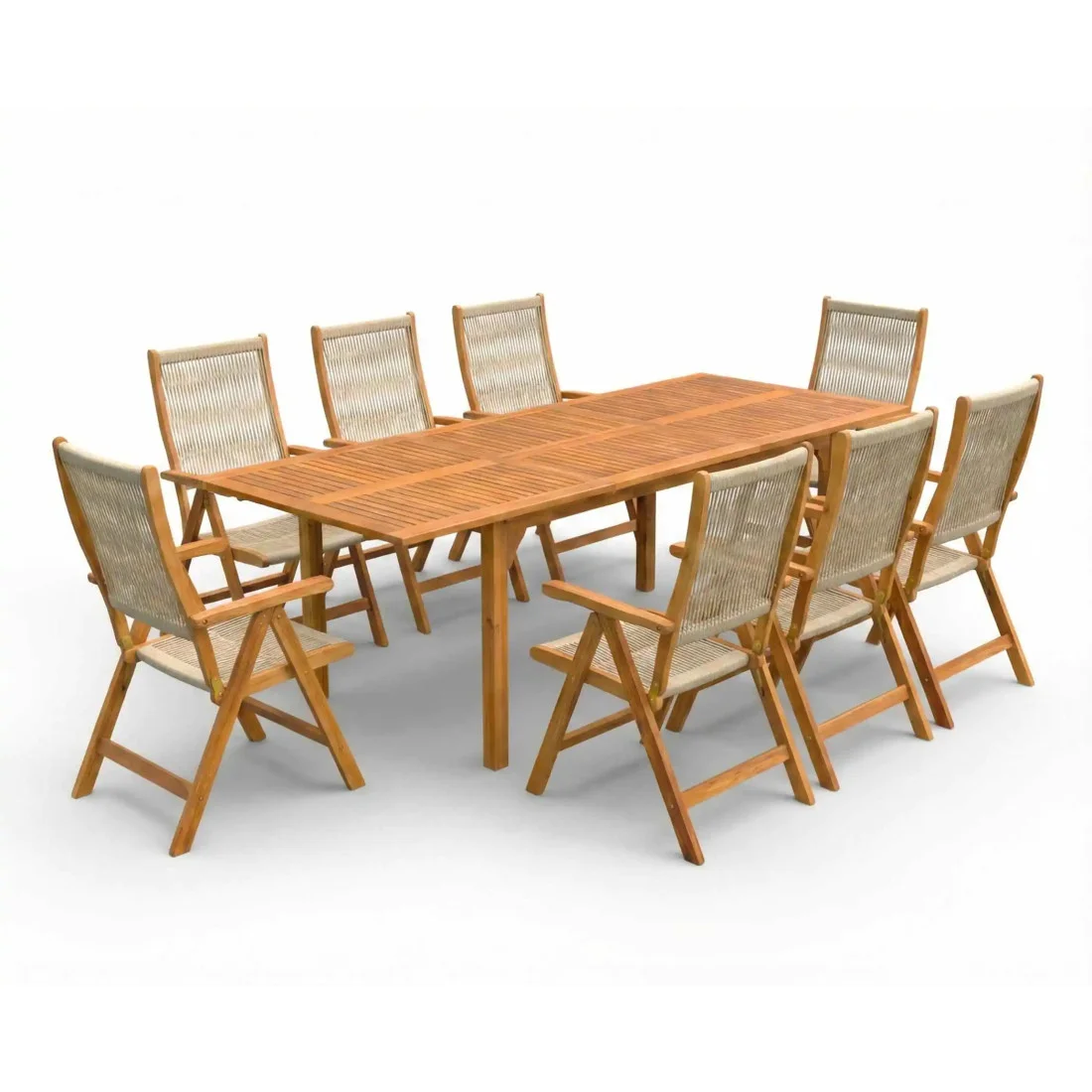 AKADIA ROPE DINING 210/8 ZESTAW ACACIA WOOD (009257)