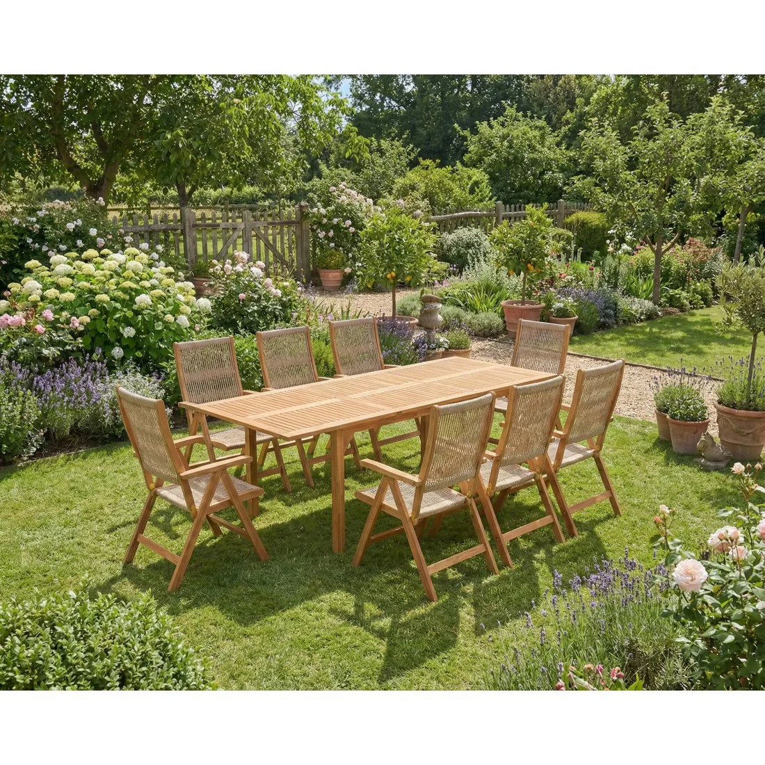 AKADIA ROPE DINING 210/8 ZESTAW ACACIA WOOD (009257) - obrazek 3