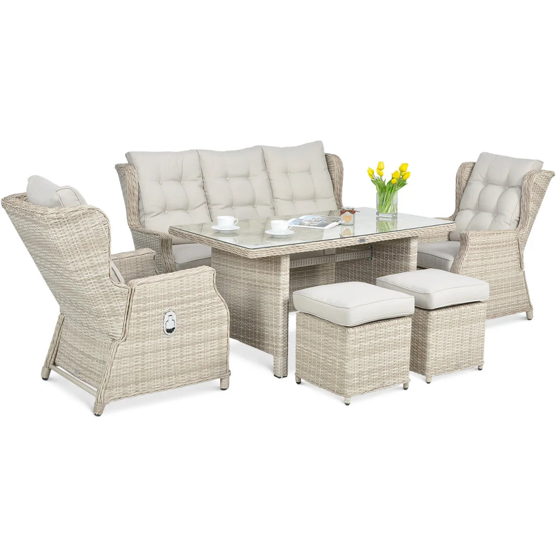 BALTIMORE DINING ZESTAW+PUFY BEIGE (003062) - obrazek 3