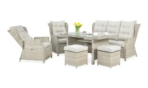 BALTIMORE DINING ZESTAW+PUFY BEIGE (003062)