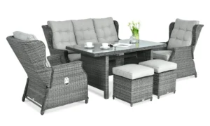 BALTIMORE DINING ZESTAW+PUFY DARK GREY (003064)