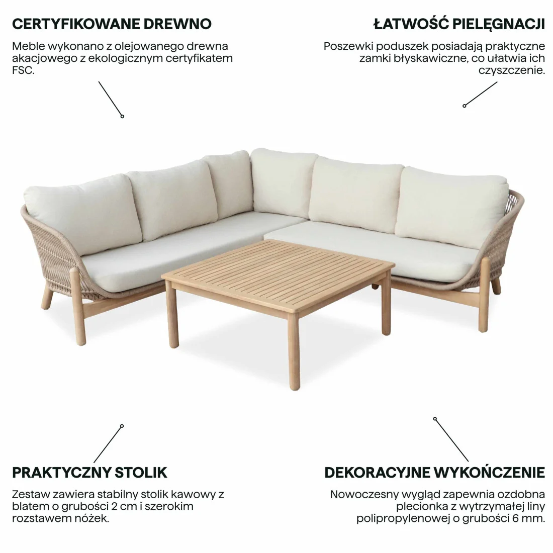 BERGEN NAROŻNIK ACACIA WOOD (008408) - obrazek 4
