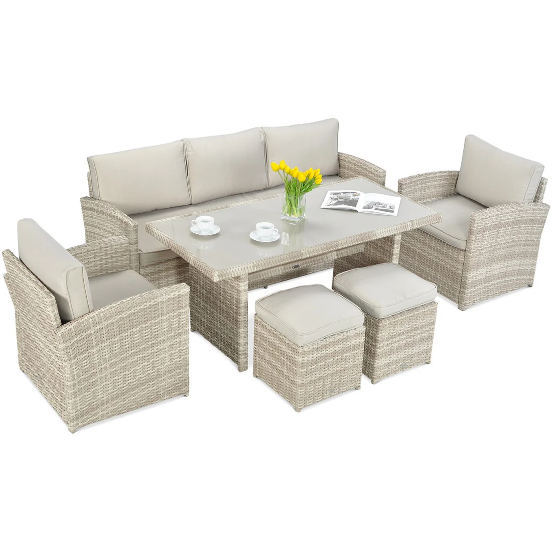 BORNEO ZESTAW+PUFY BEIGE (003250) - obrazek 2