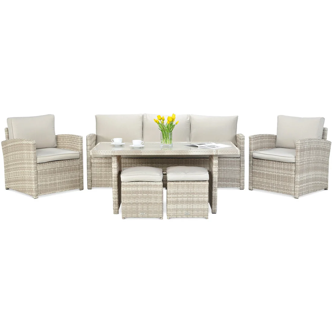 BORNEO ZESTAW+PUFY BEIGE (003250) - obrazek 4
