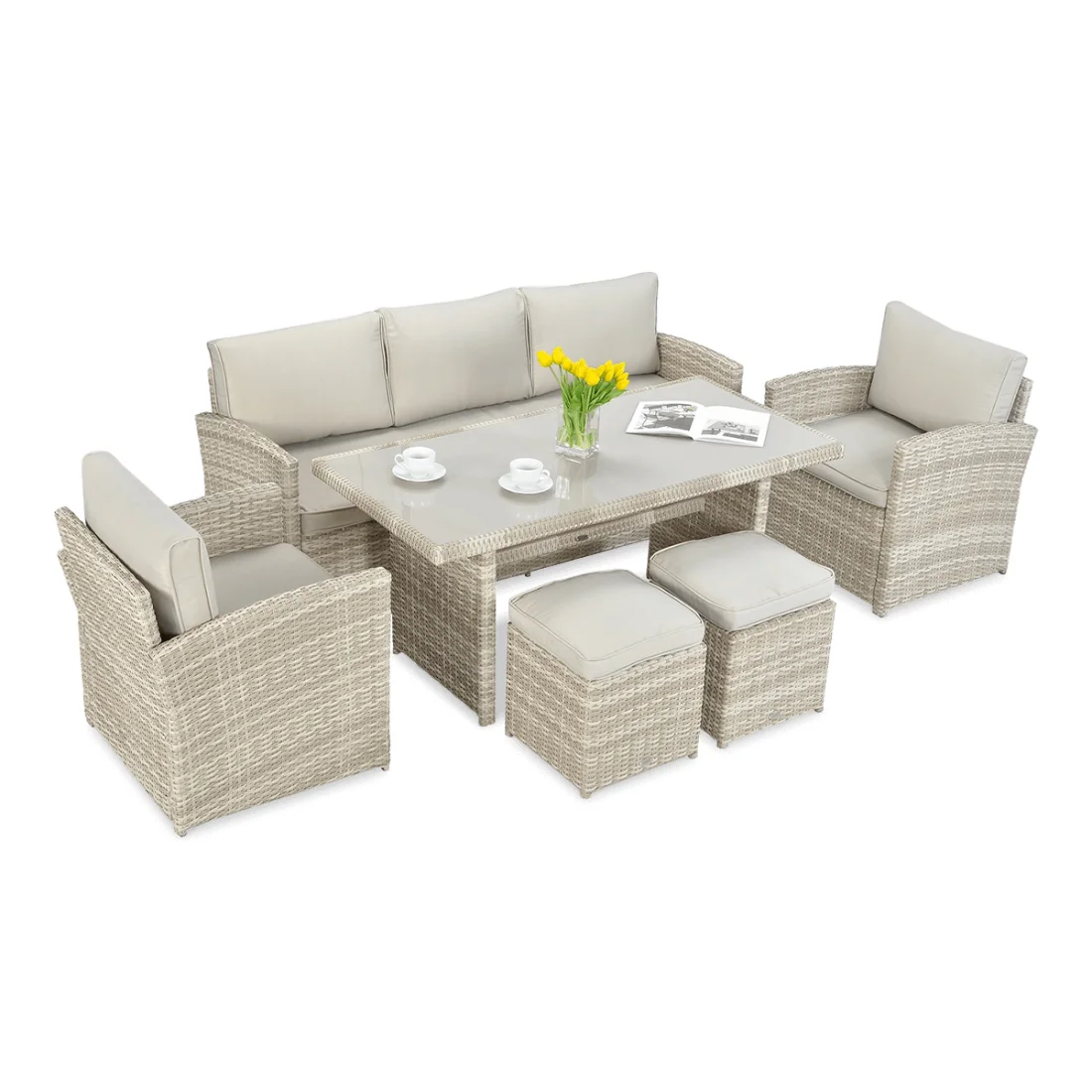 BORNEO ZESTAW+PUFY BEIGE (003250)