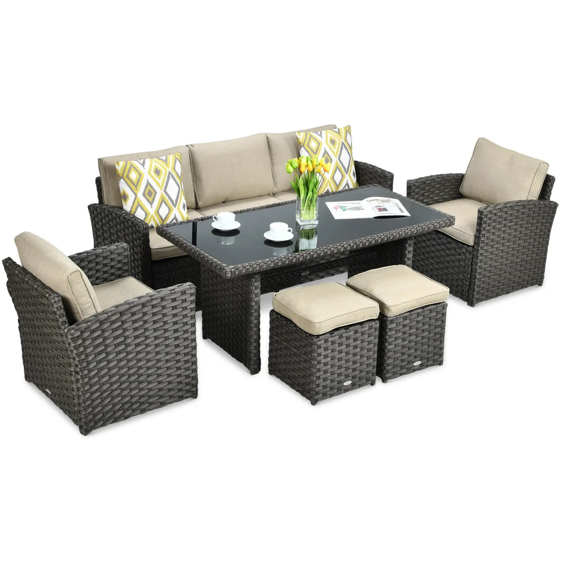 BORNEO ZESTAW+PUFY BROWN (003665) - obrazek 2