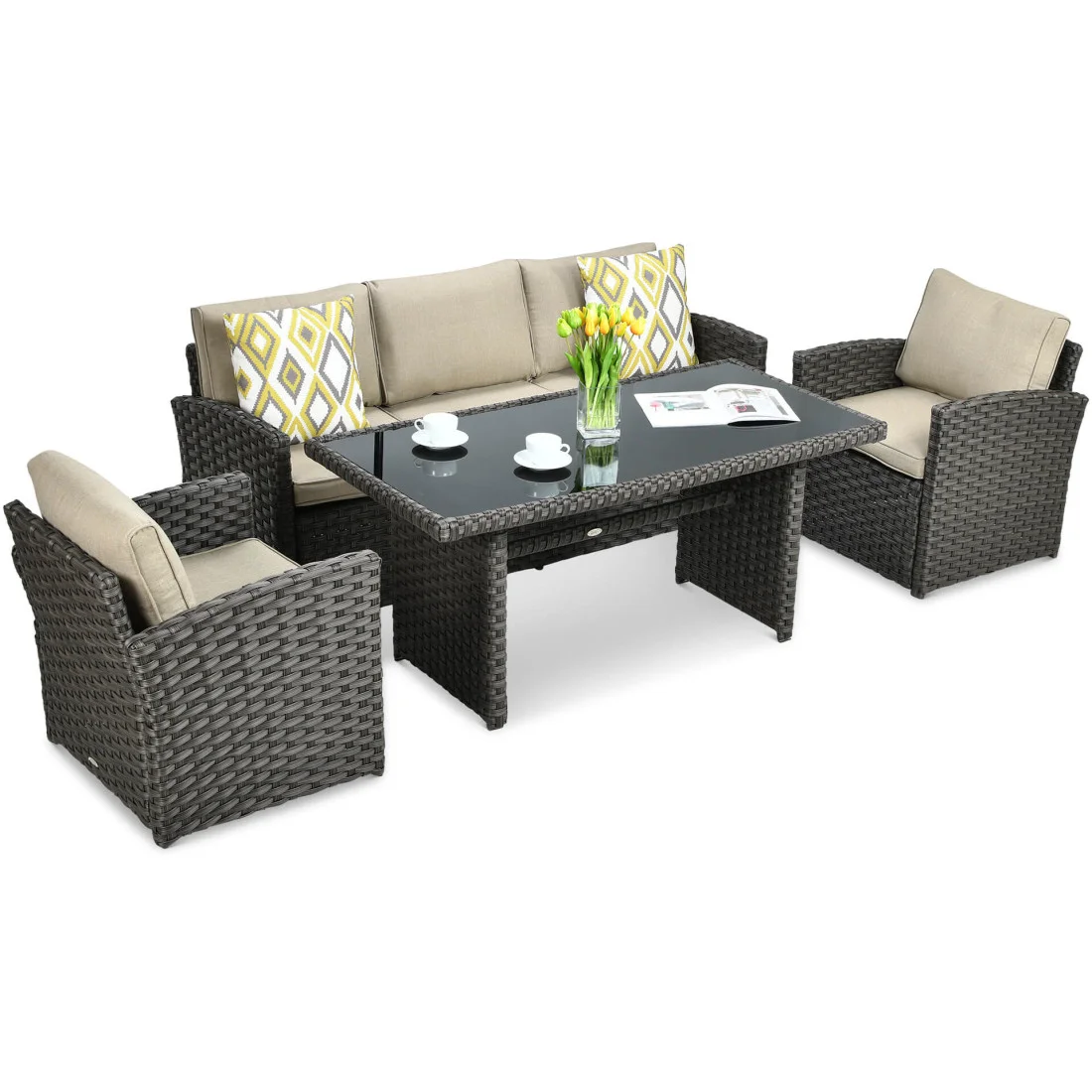 BORNEO ZESTAW+PUFY BROWN (003665) - obrazek 5
