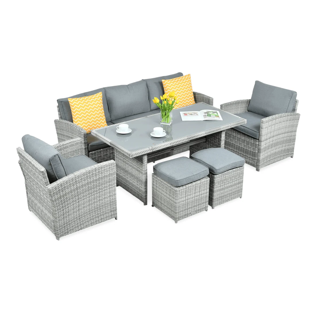 BORNEO ZESTAW+PUFY STONE GREY (003666)
