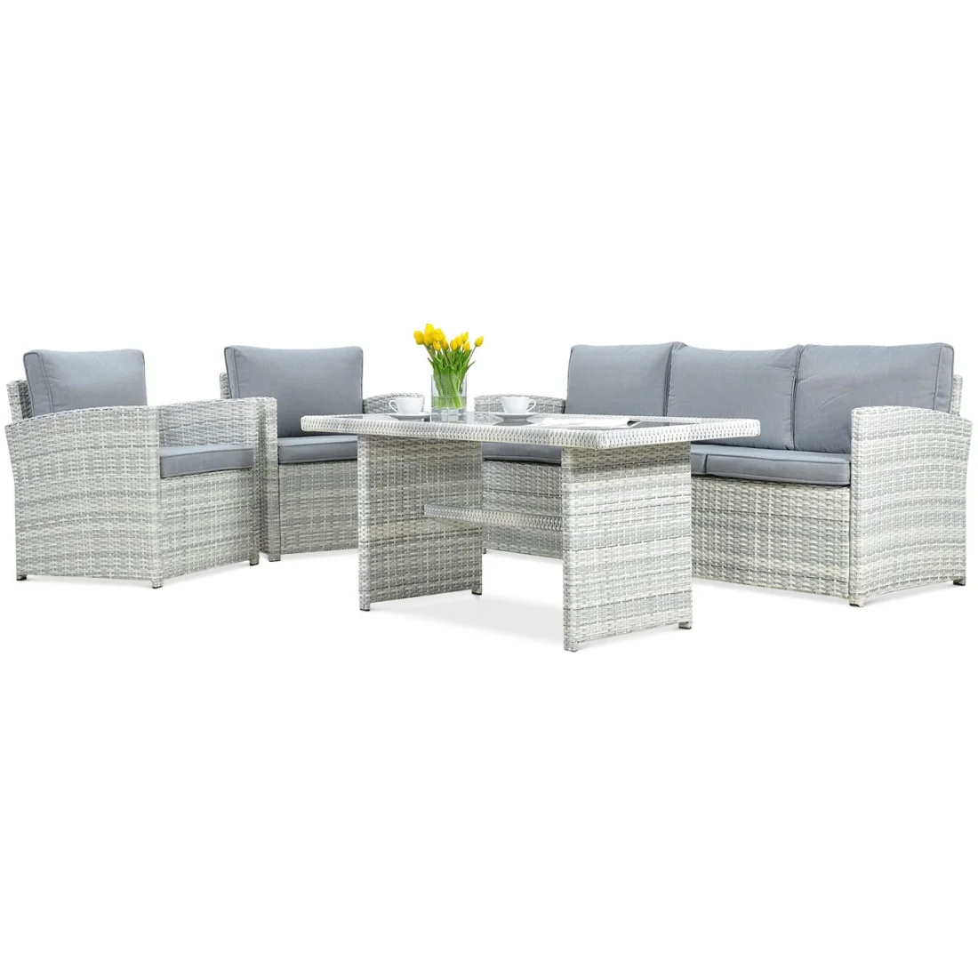 BORNEO ZESTAW+PUFY WHITE GREY (003620) - obrazek 6