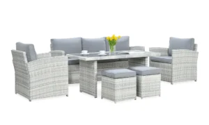 BORNEO ZESTAW+PUFY WHITE GREY (003620)