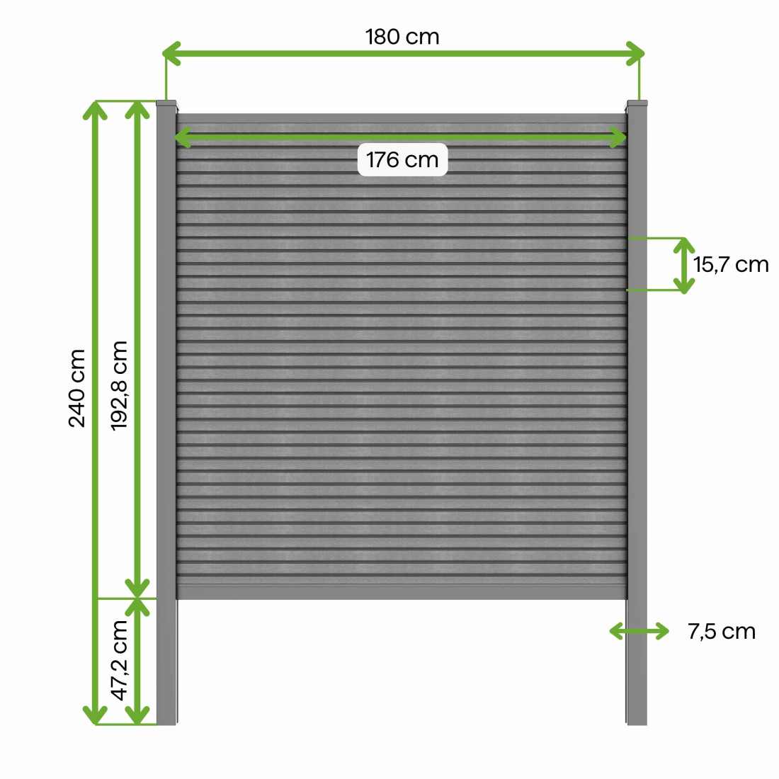 CITY PRZĘSŁO OGRODZENIOWE 1.8M PODŁOŻE MIĘKKIE OAK (009658) - obrazek 2