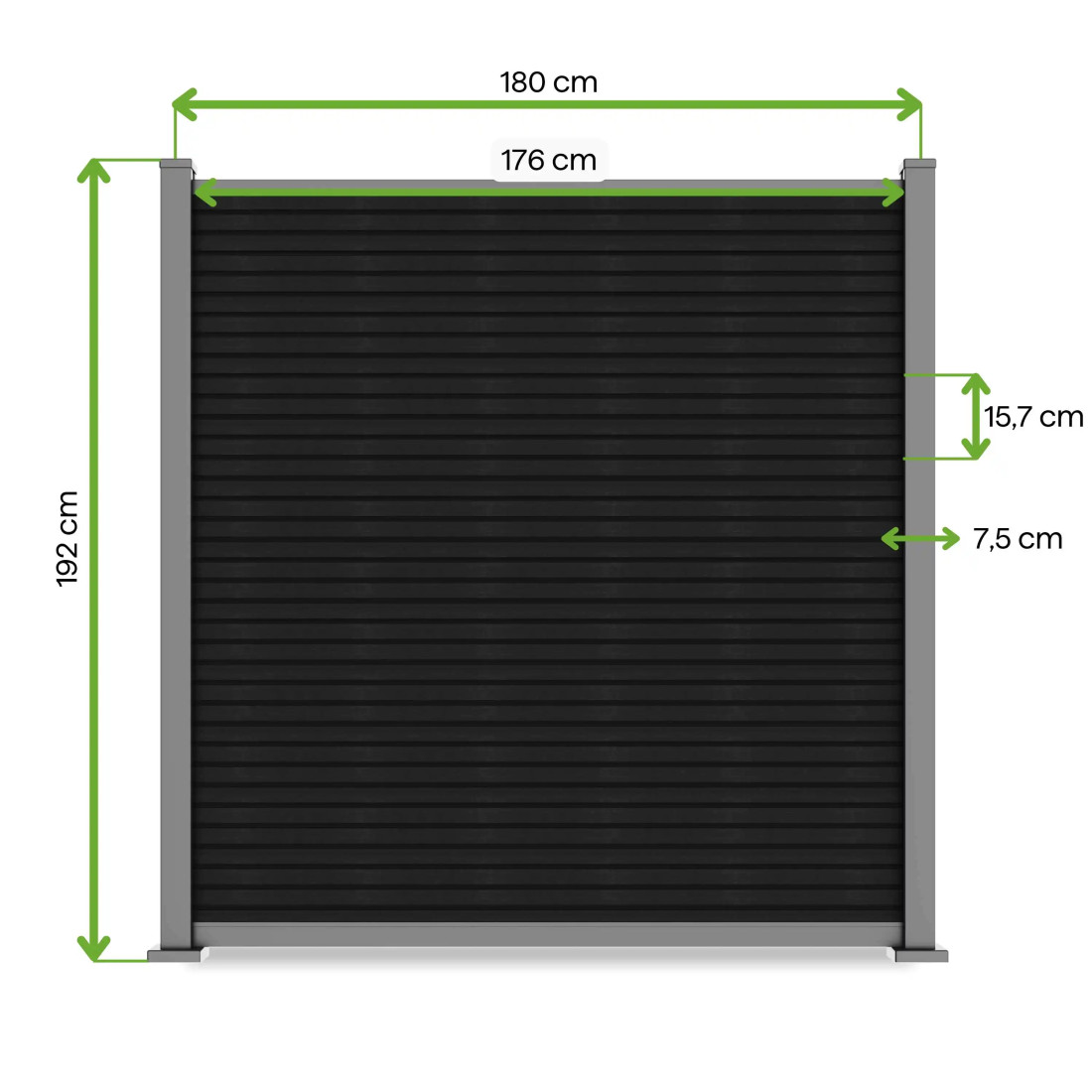 CITY PRZĘSŁO OGRODZENIOWE 1.8M PODŁOŻE TWARDE TEAK (009654) - obrazek 2