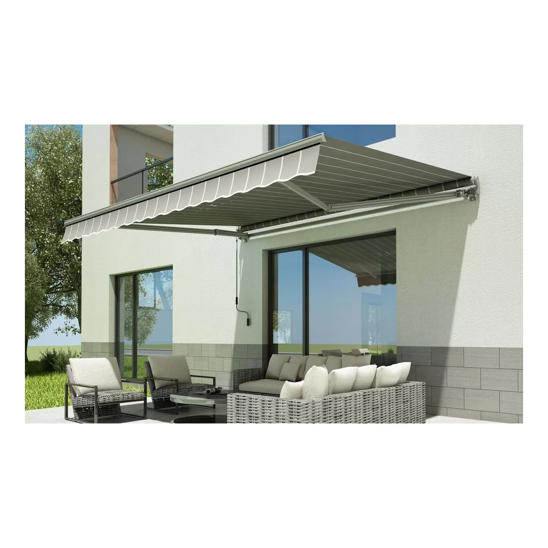 CLASSIC 300x250 MARKIZA TARASOWA GREY/WHITE (004445) - obrazek 2