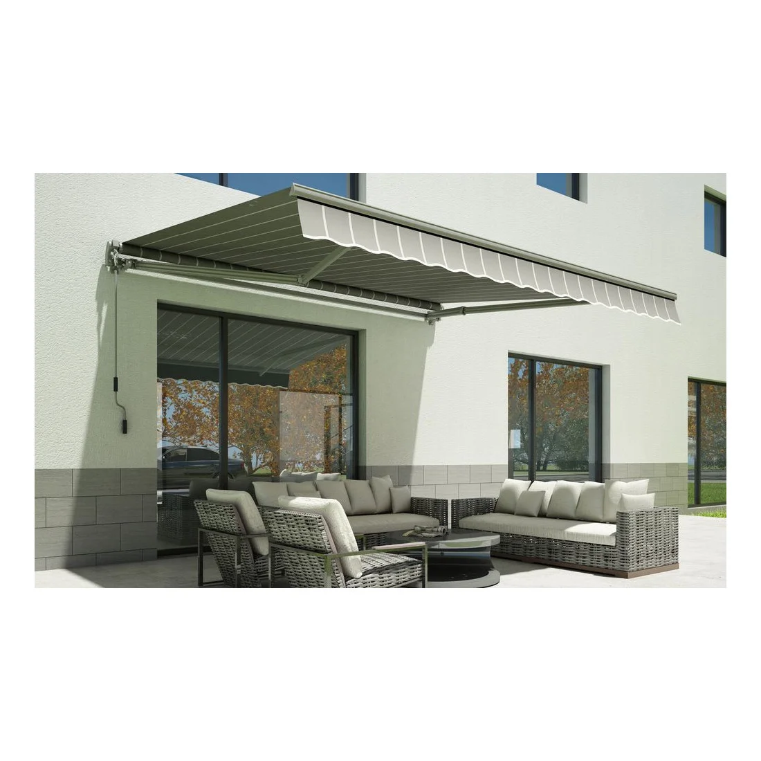 CLASSIC 300x250 MARKIZA TARASOWA GREY/WHITE (004445) - obrazek 3