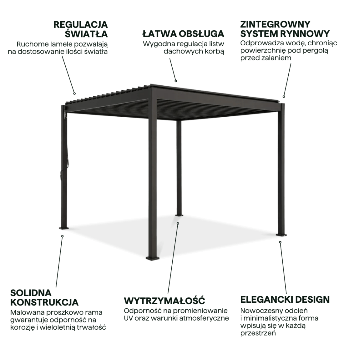 CLASSIC 3x3 PERGOLA TARASOWA ANTHRACITE (001241) - obrazek 4
