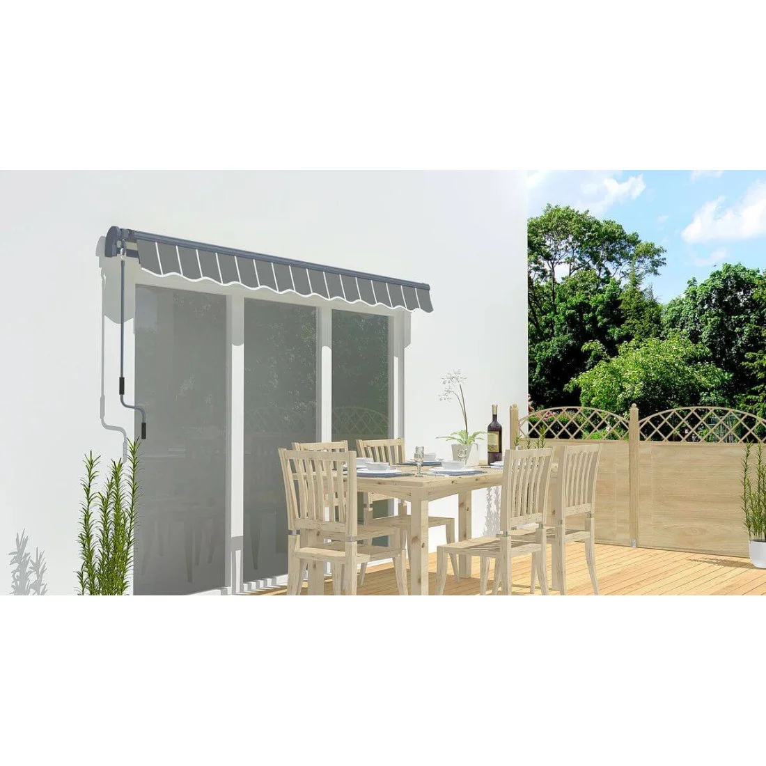 CLASSIC 500x300 MARKIZA TARASOWA GREY/WHITE (005329) - obrazek 3