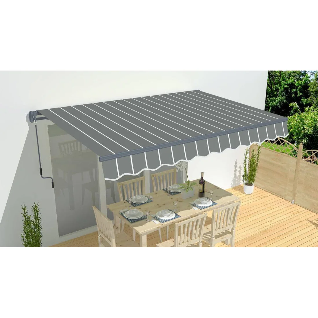 CLASSIC 500x300 MARKIZA TARASOWA GREY/WHITE (005329) - obrazek 4