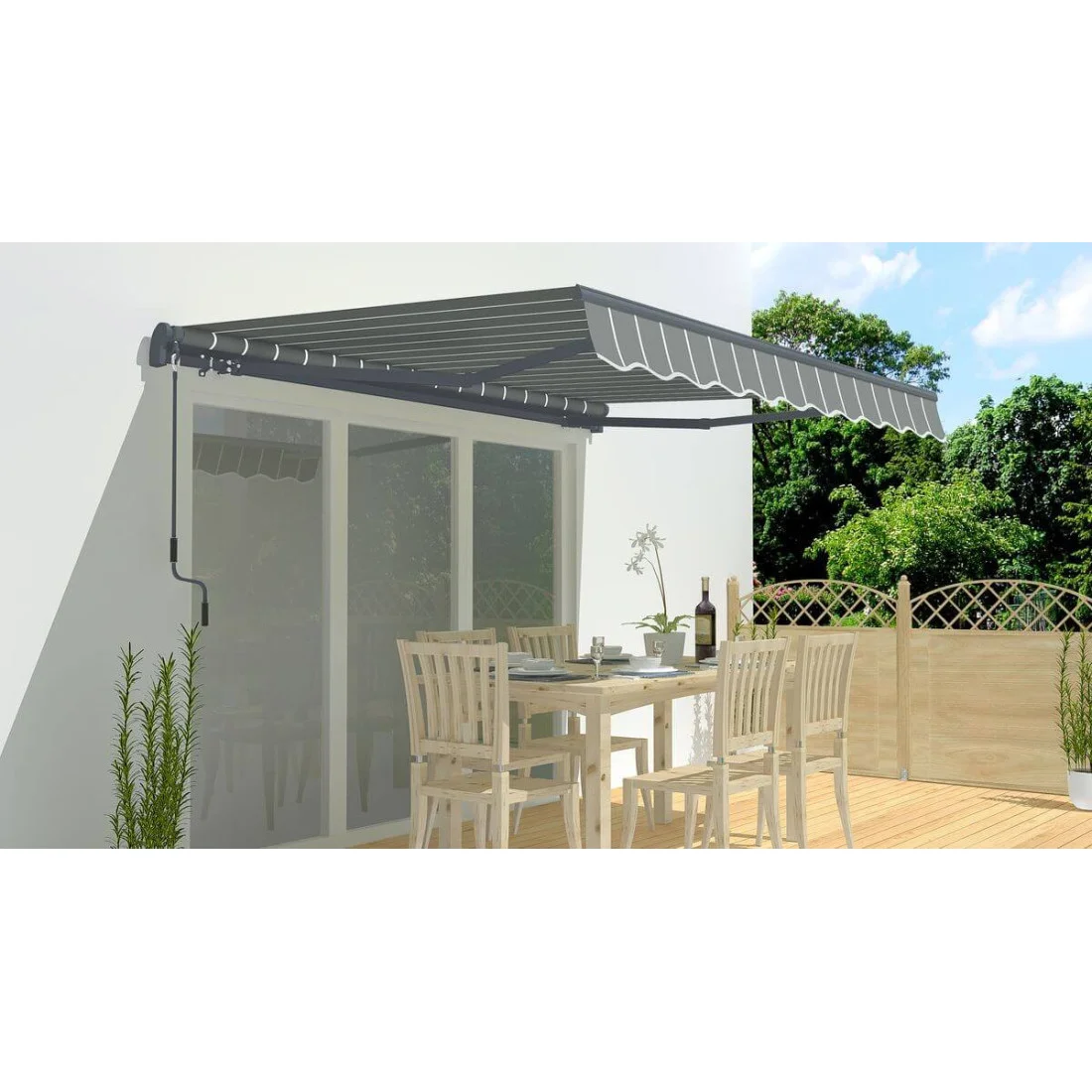 CLASSIC 500x300 MARKIZA TARASOWA GREY/WHITE (005329) - obrazek 2